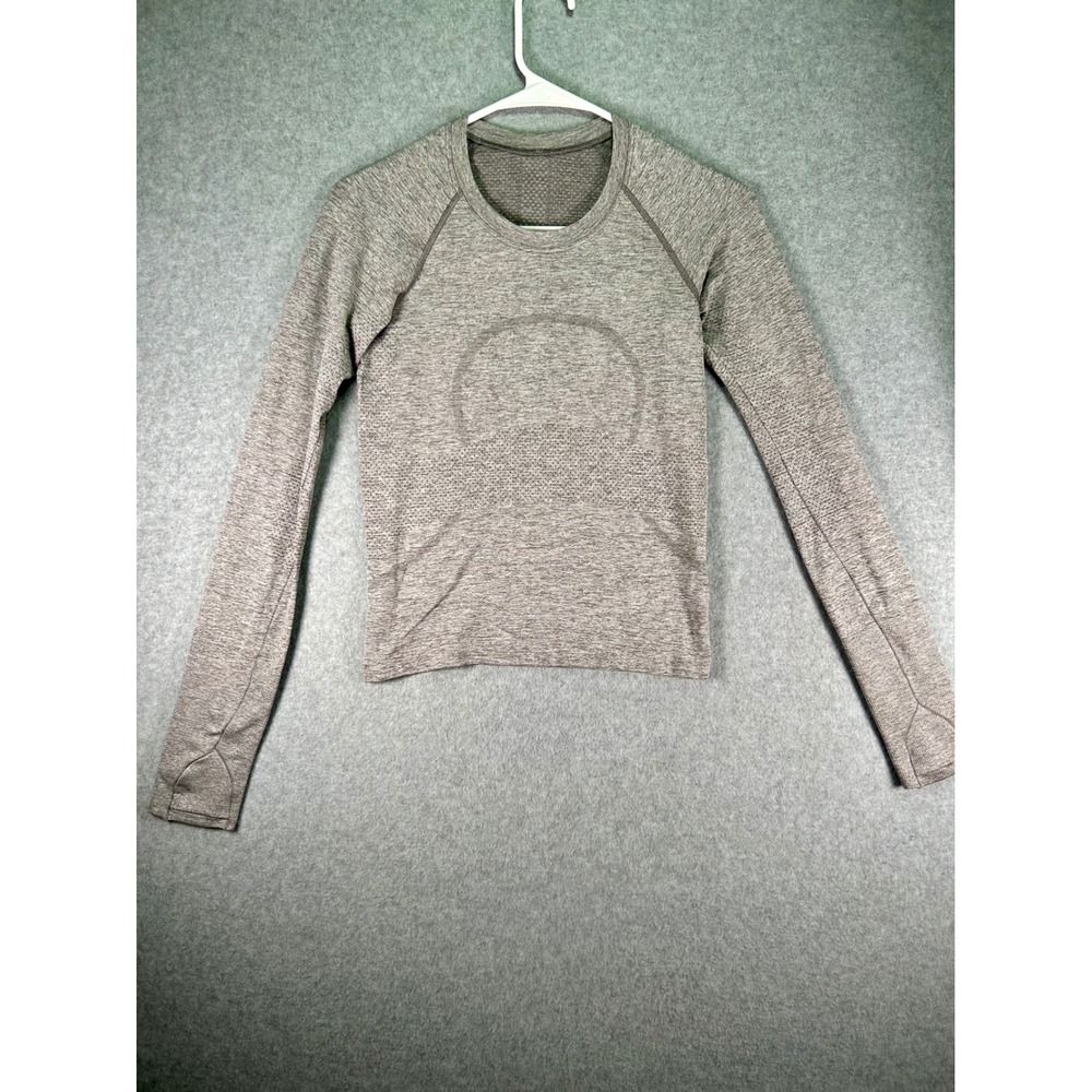 Lululemon Swiftly Tech Long Sleeve Shirt Grey Heathered Size 4 Energy Crew
